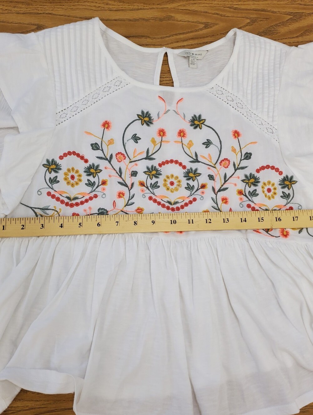 Lucky Brand Embroidered White Blouse - Picture 7 of 12